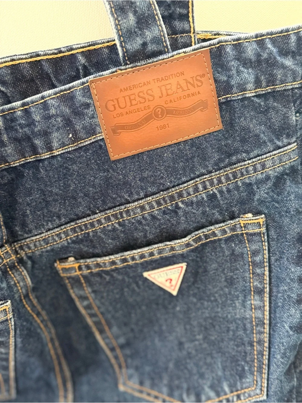 2026 Limited Edition Guess Jeans x Minions / Denim Tote Bag in Dark Blue